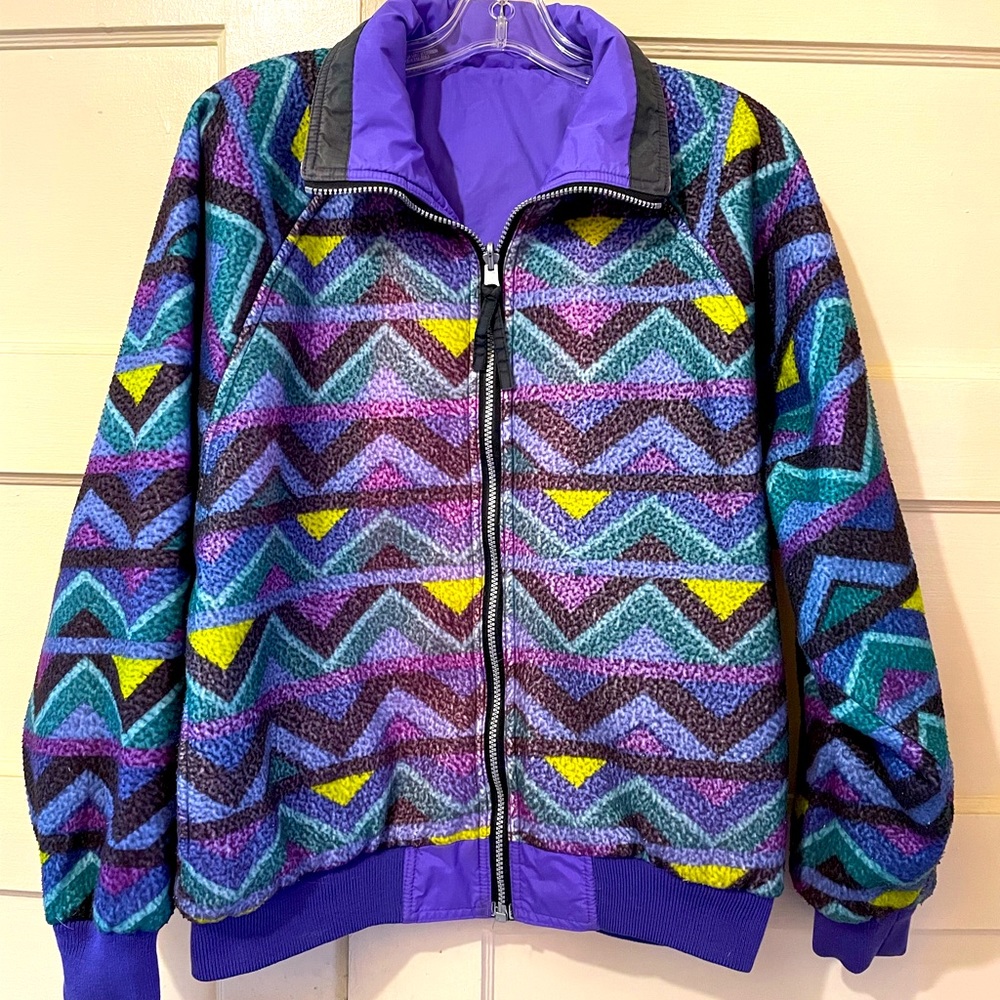 Reversible Purple Vintage ALPINE SKI Jacket Sz S